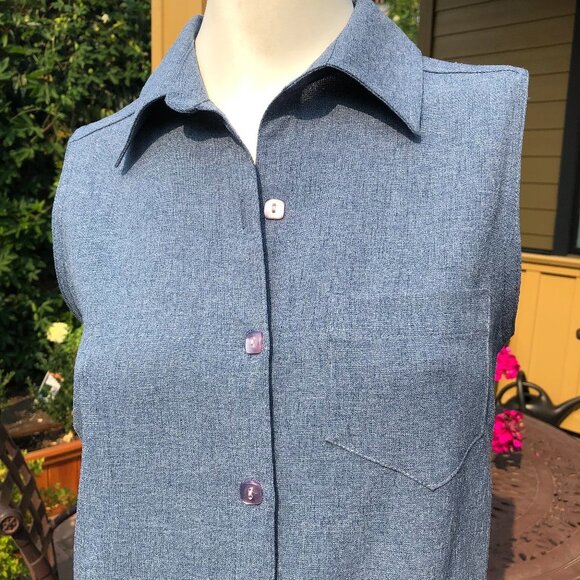 Option Elle Slvless Maxi Shirt Dress Blue S - Picture 5 of 15